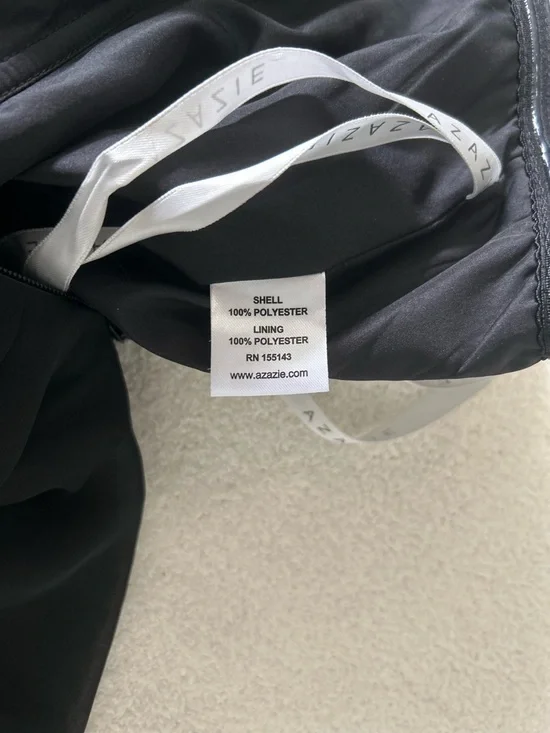 Azazie Black Sheath Strapless Chiffon Convertible Dress A6 - Picture 14 of 16